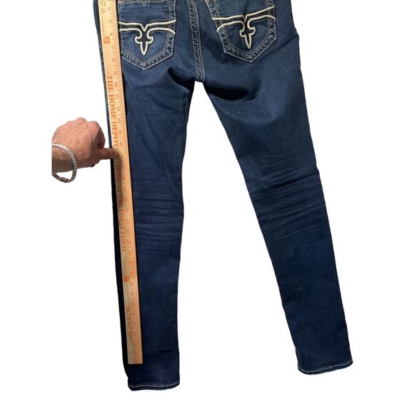 Rock Revival Pearl Skinny Jeans Embellished Pockets Dark Wash Denim 28‎ - Picture 4 of 6